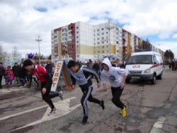 Победа сборной команды института в легкоатлетической эстафете 9 мая