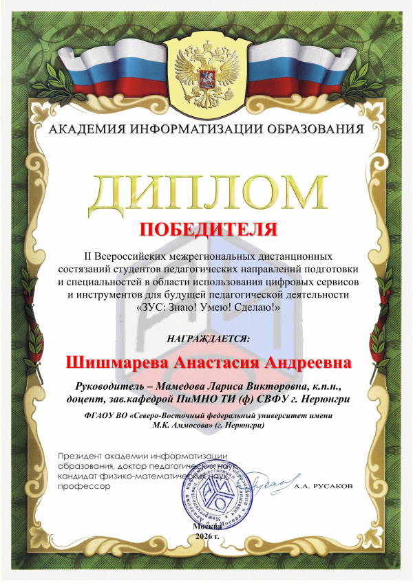 Анастасия Шишмарёва