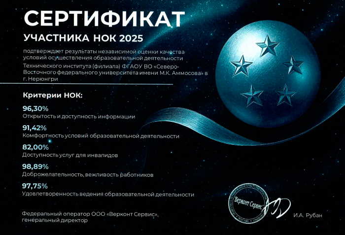 Сертификат участника НОК 2025